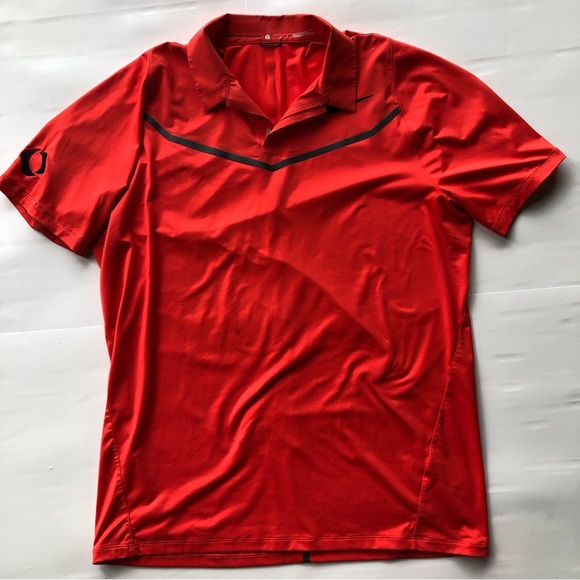 NIKE Dri Fit Tiger Woods Collection Polo Men’s Size Large 1/4 Zip Red - Picture 2 of 9